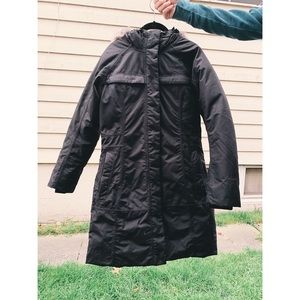 the north face mid length down parka